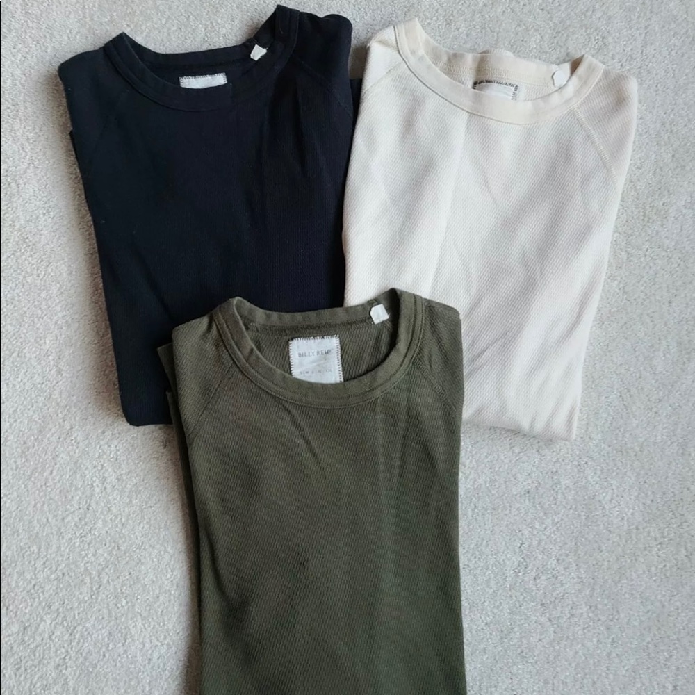 Billy Reid Thermal T-shirt Lot Of (3) Men’s Size Medium Pullover Long Sleeve